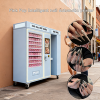Distributeur automatique de faux ongles avec impression personnalisée, affichage numérique LED en verre trempé pour manucure et nail art, options de paiement multiples