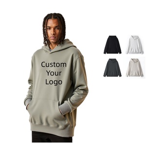 TKAN54D personalizado de alta calidad de los hombres de algodón puro sin cuerdas Sudadera con capucha de lana en blanco 400g sudaderas con capucha de gran tamaño de peso pesado - Product Image 1