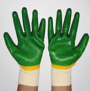 Suncend fábrica Venta caliente de doble color de látex de algodón trabajo medio recubierto guantes de trabajo naranja guantes - Product Image 2