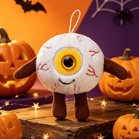 Joli mini jouet en peluche doux et moelleux en forme d'œil d'Halloween, ornement suspendu, porte-clés, breloque pour sac de fête, décoration intérieure, cadeau