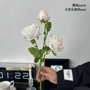 <b>Artificial</b> French Style Multi Headed Roses Pink White Mauve Silk Flower <b>Bouquet</b> Wedding Centerpiece High Simulation - Product Image 4