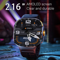 Montre connectée M99, écran AMOLED 2,16 pouces, batterie 1100 mAh, étanche IP67, bracelet silicone, appels sans fil 4G, GPS, NFC, lampe torche, suivi du sommeil