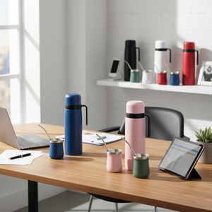 Set <span class=keywords><strong>de</strong></span> Termo para Yerba <span class=keywords><strong>Mate</strong></span> <span class=keywords><strong>de</strong></span> Viaje Personalizado <span class=keywords><strong>de</strong></span> 1000 ml y 160 ml con Vaso, Aislado al Vacío <span class=keywords><strong>de</strong></span> Doble Pared en Acero Inoxidable, Ideal para Regalos - Product Image 4