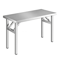 Table pliante en acier inoxydable, table de travail portable, table de barbecue, restaurant, étal, marché de nuit, personnalisation en plein air
