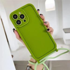 Étui de téléphone en bandoulière pour <span class=keywords><strong>iPhone</strong></span> 17 16, lanière à bandoulière, étui souple de couleur unie, pour filles - Product Image 4