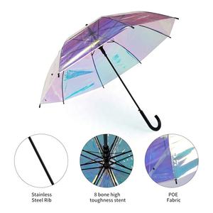 <span class=keywords><strong>Parapluie</strong></span> de pluie <span class=keywords><strong>transparent</strong></span> brillant à design moderne avec logo personnalisé, revêtement réfléchissant arc-en-ciel épaissi, <span class=keywords><strong>parapluie</strong></span> promotionnel - Product Image 4