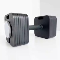 Ensemble d'haltères en acier réglables en gros Nouveau poids carré à verrouillage rapide 20/36Kg Entraînement de musculation antidérapant Gym à domicile Fitness Noir
