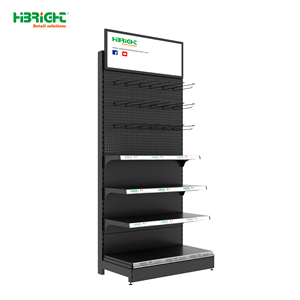 Black <b>Metal</b> Supermarket Shelf Freestanding Retail Display Rack 5 Shelf Gondola Shelving for Store Goods Display - Product Image 3
