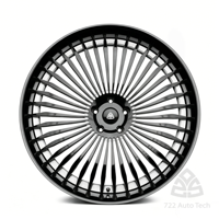 Jantes monobloc forgées 722Auto, finition argent brossé, multi-rayons, 21, 22, 23, 24 pouces, 5x112, 5x120 pour Rolls Royce Cullinan