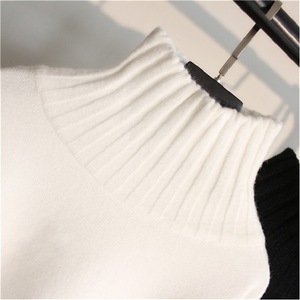 Maglione a Collo Alto Autunno Inverno 2021 per <span class=keywords><strong>Donna</strong></span>, Alta Qualità, Taglia Unica, Maglioni Lavorati a Maglia, Morbido Maglione Bianco - Product Image 4