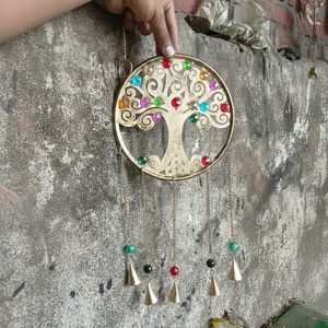 Colgantes de cuentas de árbol de la vida hechos en hierro para decoraciones colgantes de Puerta de Hierro hechos a mano de gran tamaño colgantes de campanas de hierro al por mayor - Product Image 1