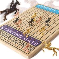 Juguetes de Ajedrez de Madera de Moda, Juego de Mesa de Carreras de Caballos, Juguetes Educativos Montessori para Niños, Pensamiento Lógico