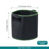 Sac de culture pour légumes et fleurs en tissu non tissé respirant, robuste, résistant et durable avec poignée renforcée, noir
