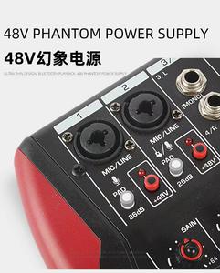 GAX-MU4 Mini-Audiomixer mit 2-Band-EQ, integriertem LED-DSP-Echoeffekt und MP3-Unterstützung für Heimstudio-Systeme - Product Image 4