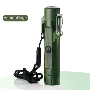 Novelty Outdoor Compass USB Loghters Emergency Dual Arc Explore Electronic Cigarette Lighter Waterproof