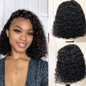 Nouveau produit - Perruque courte à dentelle frontale, cheveux raides, fibre synthétique haute température, <span class=keywords><strong>coiffure</strong></span> pompadour 13*4 - Product Image 4
