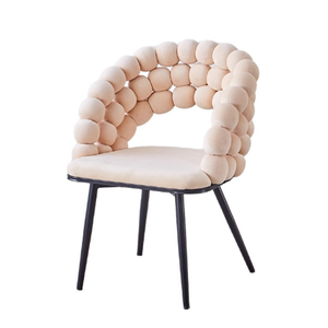 Sillas de <span class=keywords><strong>Comedor</strong></span> Modernas con Estructura de Acero y Tapicería de Tela de Algodón, Sillas de Cocina y Restaurante Ligeras y Ecológicas - Product Image 4