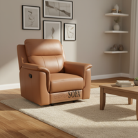 Fauteuil inclinable électrique intelligent multifonctionnel en cuir pour salon moderne, chaise de loisirs de luxe, fauteuil inclinable en cuir