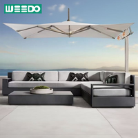 Ensemble de canapés de jardin modernes de luxe, imperméables et durables, meubles de jardin, ensemble de canapés d'extérieur en aluminium pour villa et hôtel