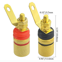Connecteur de prise de fiche banane pour haut-parleur d'amplificateur plaqué or adapté aux fiches bananes de 4mm