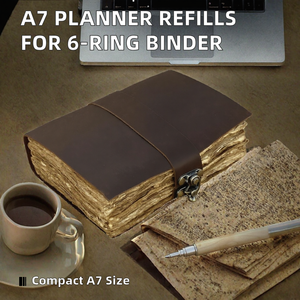 Leather Planner Refill Loose Leaf <b>Journal</b> Pages <b>Dot</b> Weekly Monthly Daily To Do Binder Inserts - Product Image 2