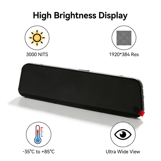 Sunlight Readable 9.2 Inch Bar Type LCD Panel 3000cd Industrial Ultra Wide TFT Monitor Wide Temperature LED Backlit