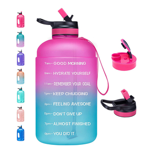 Jarra de agua deportiva grande, 1 galón/128oz, gradiente motivacional, a prueba de fugas, Tritan, sin BPA, con <span class=keywords><strong>marcador</strong></span> de tiempo y paja - Product Image 1
