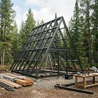 Versandfertiges Vorgefertigtes A-Rahmen-Haus |   7-Tage Schnell Aufbaubares Modulares Dreieckiges Ferienhaus |   Kostengünstiges Tiny Home für Gartenbüro