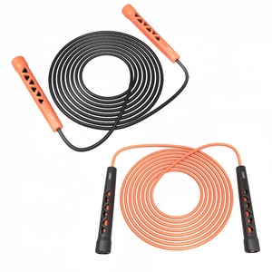 Promoción OEM, Material negro, ajustable, <span class=keywords><strong>Fitness</strong></span>, mango largo, gimnasio, niños, velocidad, logotipo de PVC, venta al por mayor, <span class=keywords><strong>comprar</strong></span> cuerda para saltar - Product Image 3