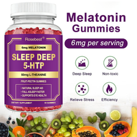 Gummies de soutien au sommeil profond à la mélatonine 6mg haute puissance, certifiées GMP, marque privée OEM, véganes, avec 5-HTP, L-Théanine et Magnésium
