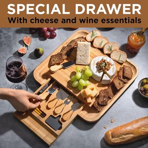 Set di Taglieri per Salumi Personalizzati - Set di Taglieri in Bambù con Vassoio per Carne, Formaggio, Cracker, Noci e Frutta - Novità per la Casa - Product Image 6