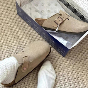 Sandalias <span class=keywords><strong>Birkenstock</strong></span> de Verano, Impermeables, de Cuero Genuino, Punta Cerrada, Plataforma, para Playa, Invierno, Forro de Moda, Piel - Product Image 5