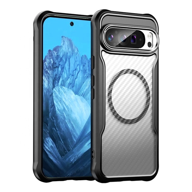 Magnetic Matte Street Fashion Carbon Fiber Phone Case Google Pixel 9 Pro XL/9 Pro/9A/8A Shockproof for Anti-Fingerprint
