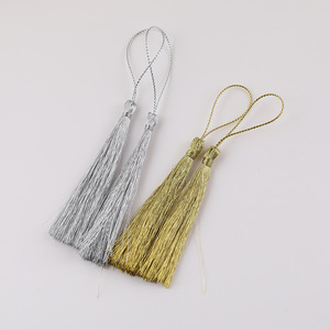 Borlas de Hilo Dorado y Plateado Estilo Chino, Tamaño Mediano, Tejidas a Mano, de Poliéster, Decorativas, Accesorios de Joyería DIY - Product Image 5