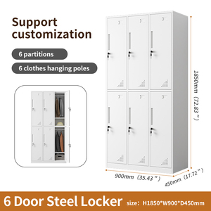 Casier à 6 portes <span class=keywords><strong>armoire</strong></span> pour étudiants meubles de bureau <span class=keywords><strong>armoire</strong></span> de chambre à coucher en métal casier de gymnastique en acier moiries stockage de vêtements casier à proximité - Product Image 3