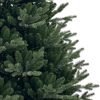 Sapin de Noël Artificiel 1,8m 1,95m 2,1m en PE et PVC, Aiguilles Mixtes Vertes, avec Bac en Bois, Vente en Gros, Décoration Intérieure