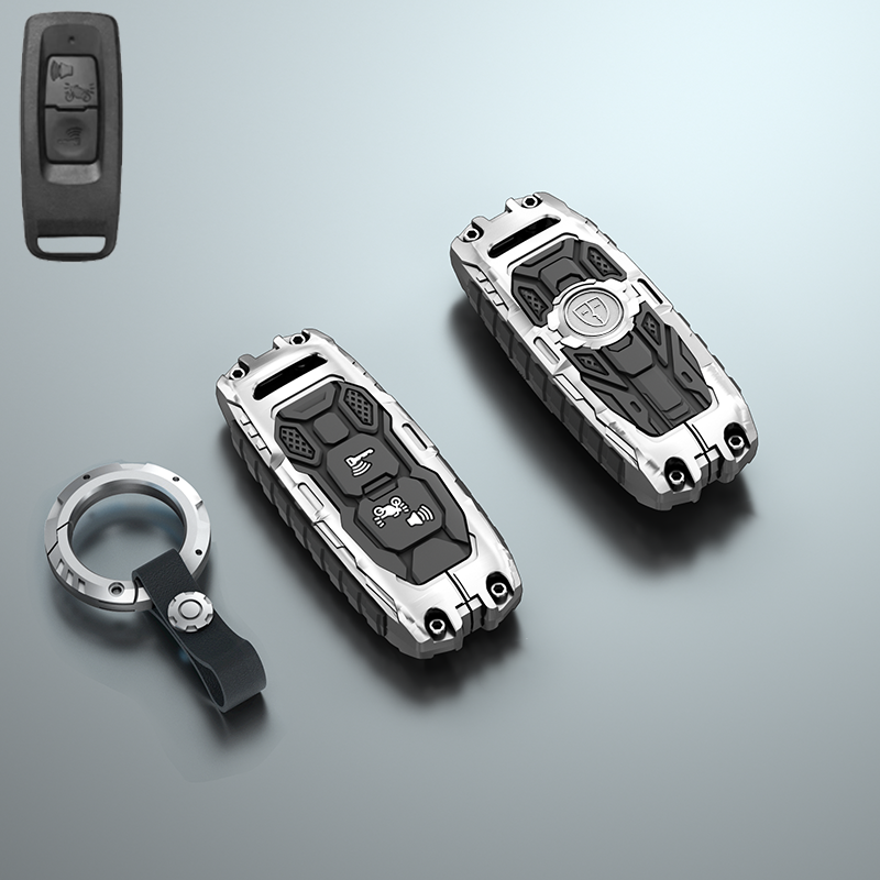 Silver with circular keychain