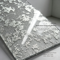 Panneau en résine PETG effet glace craquelée avec intercouche en feuille d'argent, panneau décoratif de séparation pour écran de hall d'hôtel