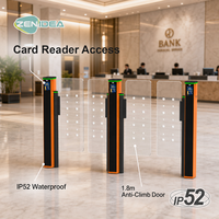 ZENIDEA SG91 Portillon rapide de contrôle d'accès, lecteur de cartes RFID IC, étanche IP52, 1,8 m, anti-escalade, anti-collision, pour portes de banques et halls