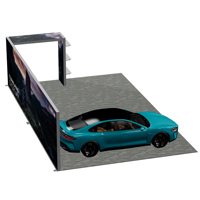 Système de stand mural lumineux arqué 8*4M, présentoir modulaire personnalisé pour salon professionnel avec colonne d'affichage, stand pour salon automobile