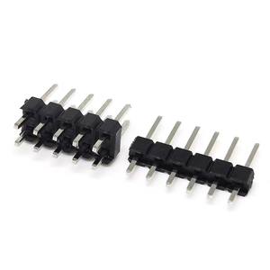 Conector de pines de 2.54 mm de paso, 1 fila, 10 posiciones, inserto de cobre, material PBT para conexión de placas PCB - Product Image 1