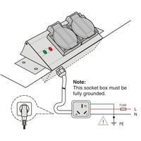 Bande d'alimentation de protection contre les surtensions 250V 13A UK 2 prises
