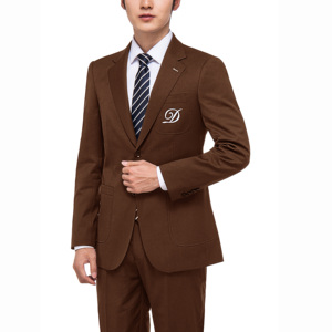 Traje de Negocios Moderno <span class=keywords><strong>para</strong></span> Hombre, Azul Rey, Solapa de Muesca, Cierre de un Botón, Tela TR, Traje de Novio - Product Image 5