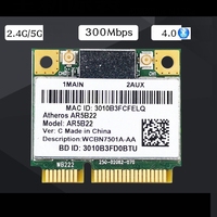 Tarjeta de Red Inalámbrica WiFi de Doble Banda 300Mbps AR5B22, 802.11a/b/g/n, Mini PCI-E, WLAN 2.4G/5Ghz 2 en 1, Bluetooth 4.0