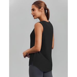 Débardeur athlétique sans manches pour femme FOXA, col rond avec poches, évacuation de la transpiration, séchage rapide, idéal pour la gym et le yoga - Product Image 2