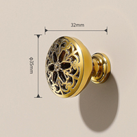 Poignées de meubles Koppalive de luxe en laiton ajouré, poignées de tiroir de cuisine modernes, boutons de placard or et argent