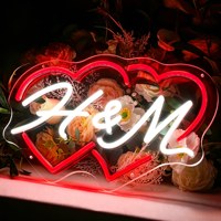 Enseigne néon LED personnalisée en forme de cœur, directement de l'usine, pour mariage, événement, décoration de scène, vente en gros