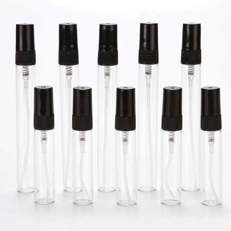 Botella vacía de vidrio para Perfume, miniatomizador transparente de 2ml, 3ml, 5ml, 7ml, 10ml