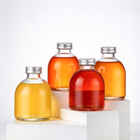 Ensemble de bouteilles en verre transparentes courtes pour vin, whisky, brandy, vodka, liqueur, pour cadeau ou décoration