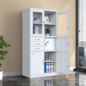 New Disassemble Modern Cupboard Furniture Swing <b>Glass</b> Door Storage Key Lock Steel Metal Office with 3 Drawer File Cabinet Safe - Product Image 4